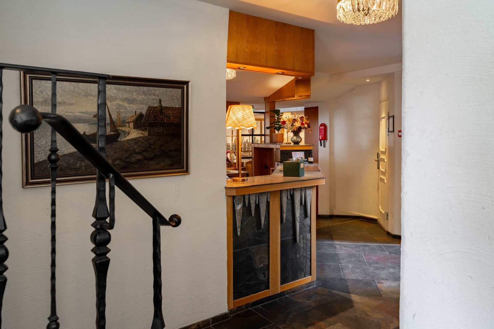 Receptionen i Hotell Lindgårdens huvudbyggnad